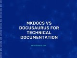 Mkdocs Vs Docusaurus For Technical Documentation