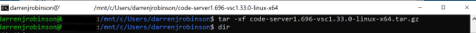 Untar Code Server