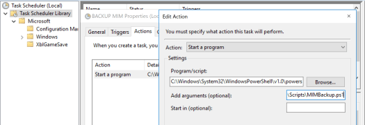 Microsoft Identity Manager Configuration backups - Scheduled MIM Backup Scheduler Task