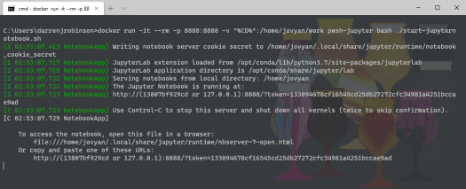 Start Jupyter PowerShell Notebook Container Image on Ubuntu 18.04
