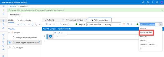 Switch to PowerShell .NET Interactive Kernels in AzureML