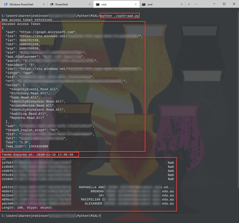 Microsoft Graph using MSAL with Python - darrenjrobinson - Bespoke ...
