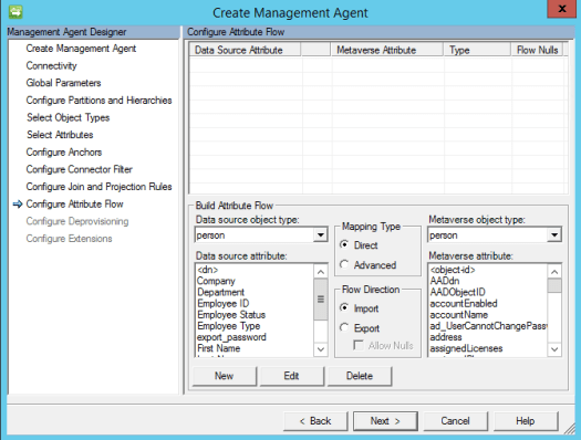 Dynamics 365 Finance & Operations Management Agent attribute flow