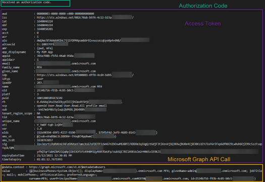 Microsoft Graph using the Authorization Code with PKCE Flow and PowerShell Script Output
