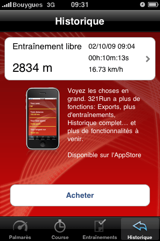 321Run Free - Page historique