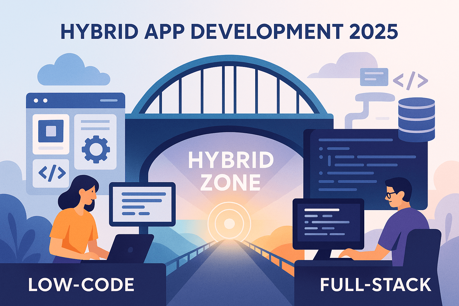 Hybrid App Development Bridge – Connecting Low-Code Speed with Full-Stack Power