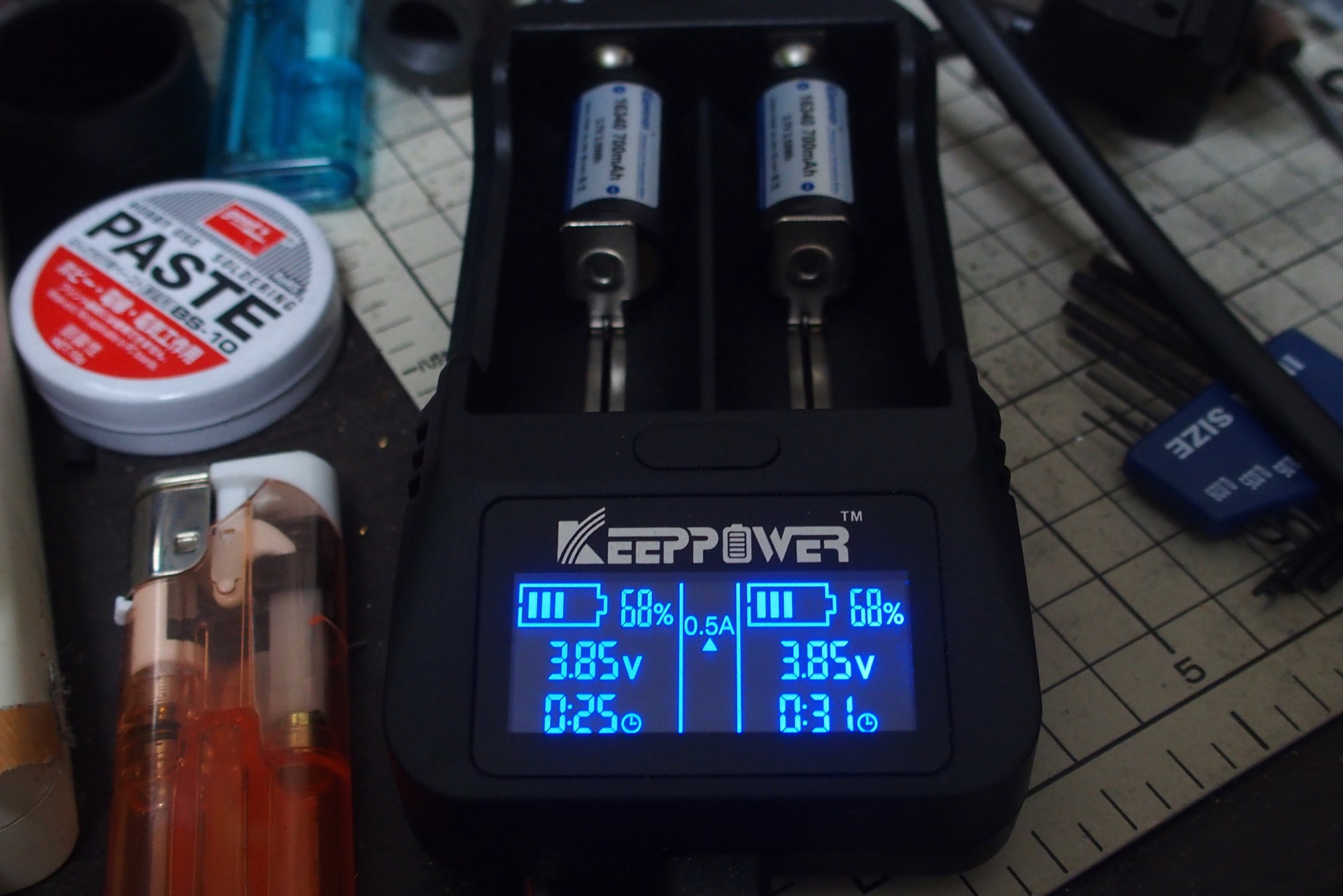 CR123Aリチウム電池サイズの充電電池、KEEPPOWER 16340 700mAhを購入