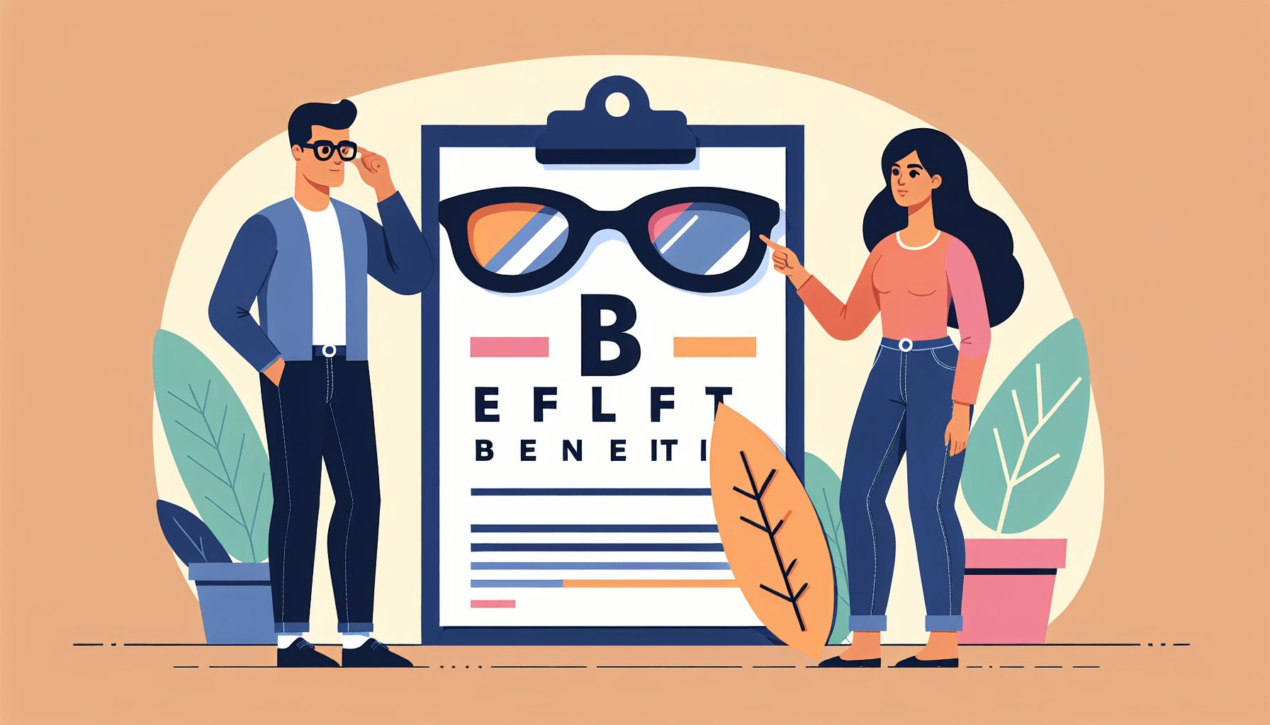 vision benefits flat illustration style