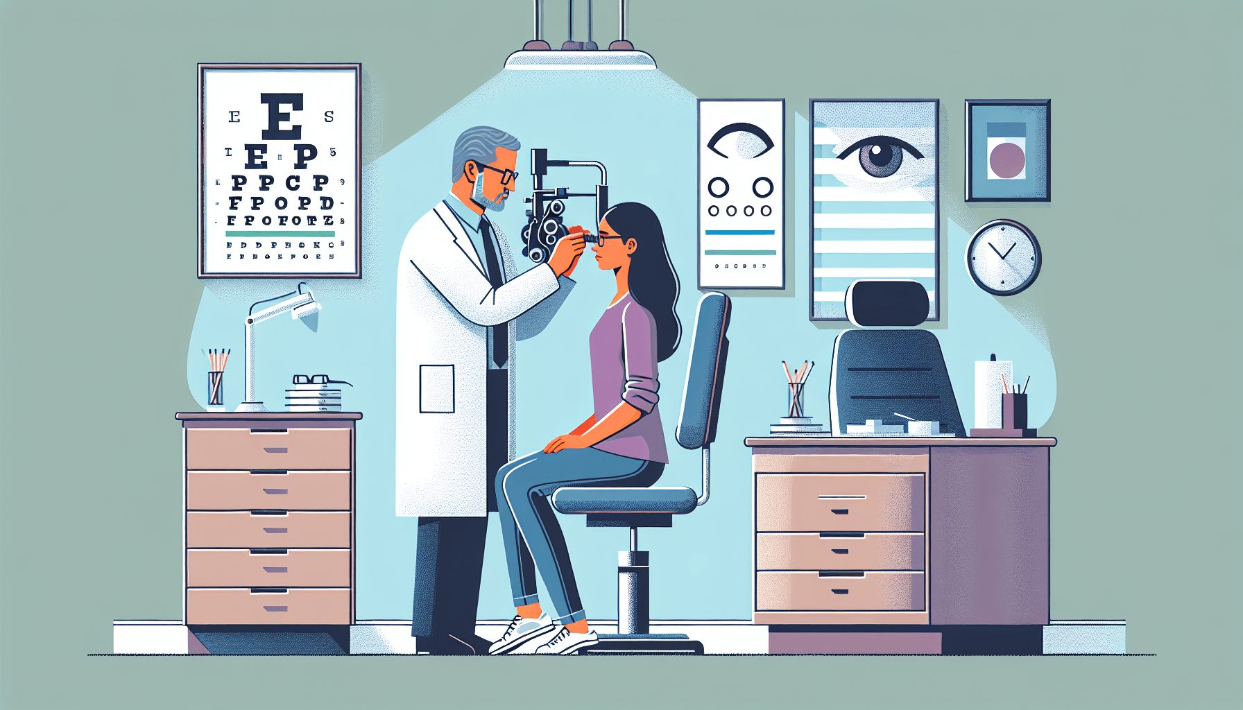 Eye test flat illustration style