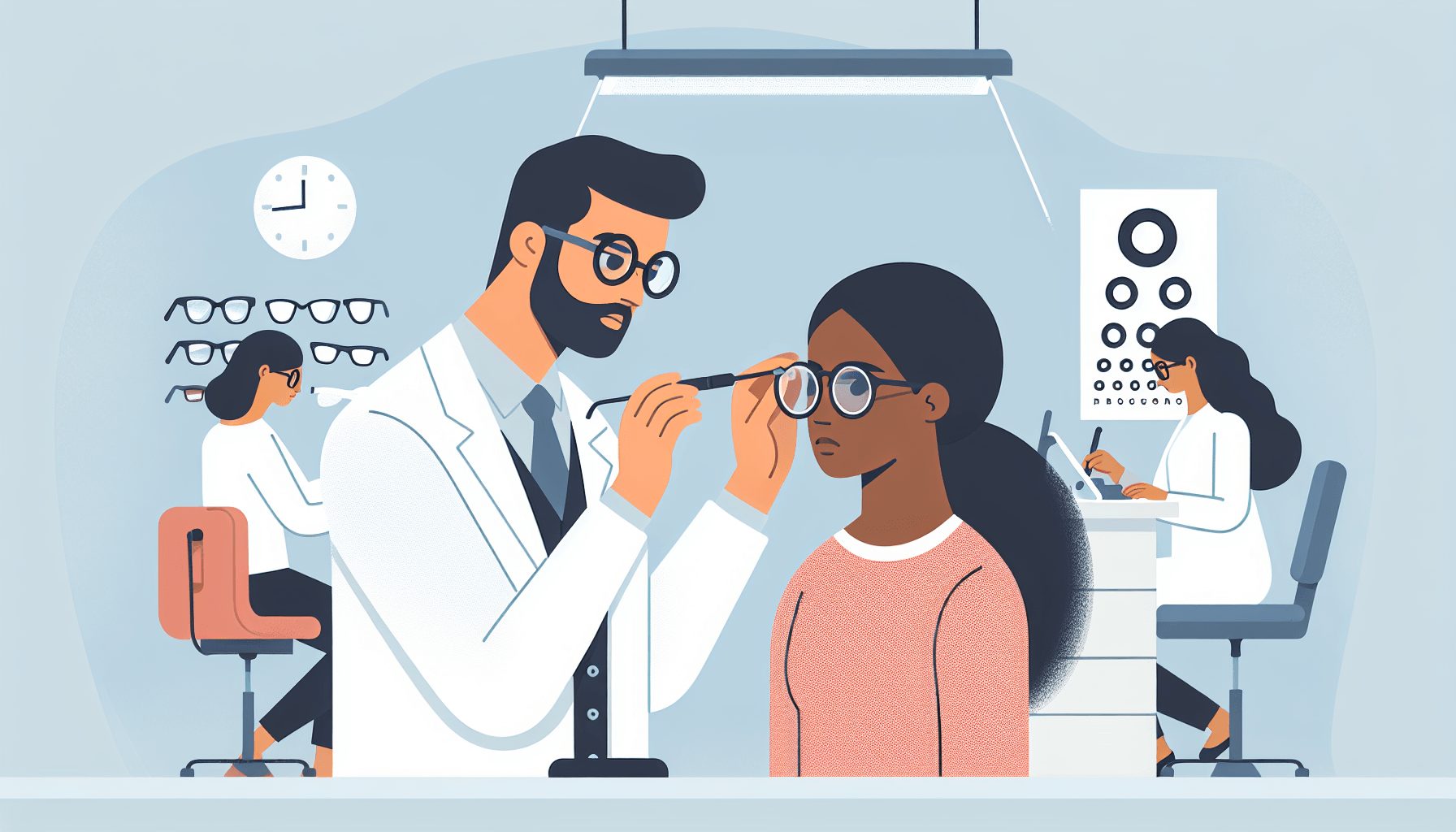 optometrist flat illustration style