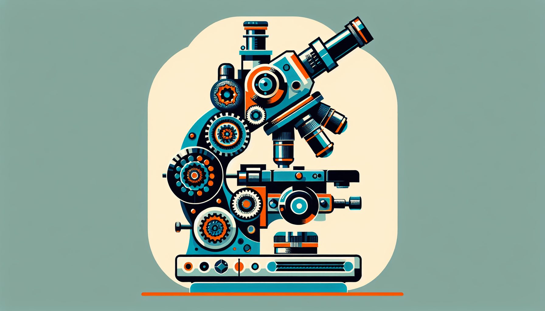 Microscope flat illustration style