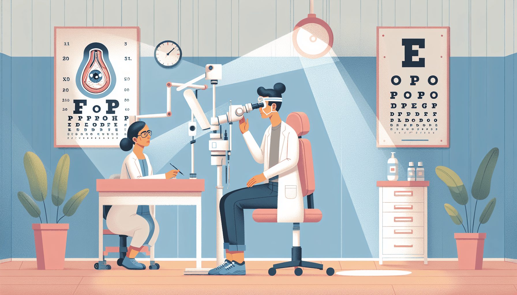 Emergency eye treatment flat illustration style