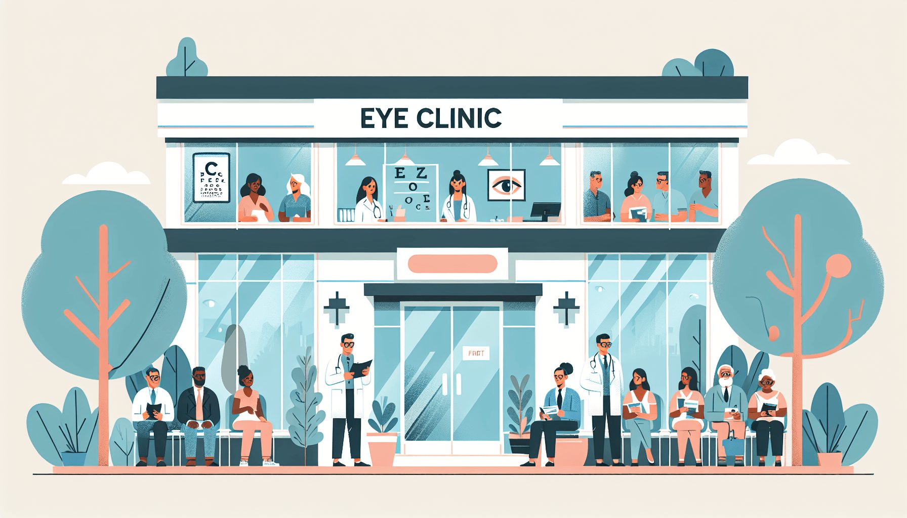 eye clinic flat illustration style