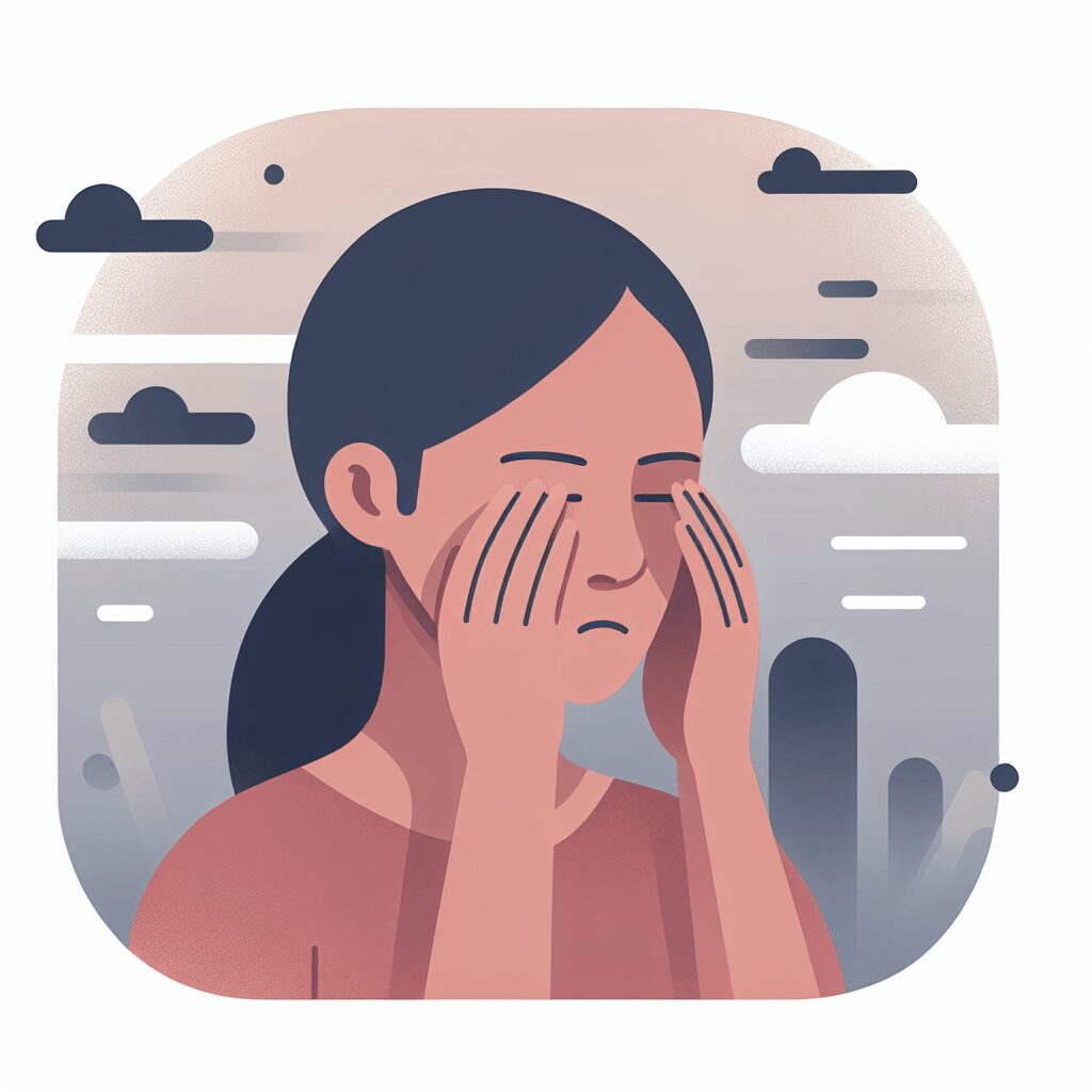 person cant see clearly flat illustration style