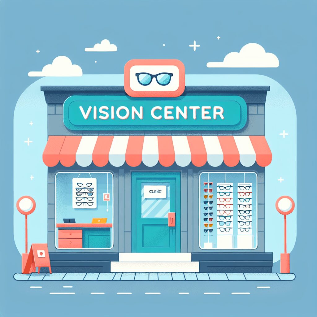 Vision center flat illustration style