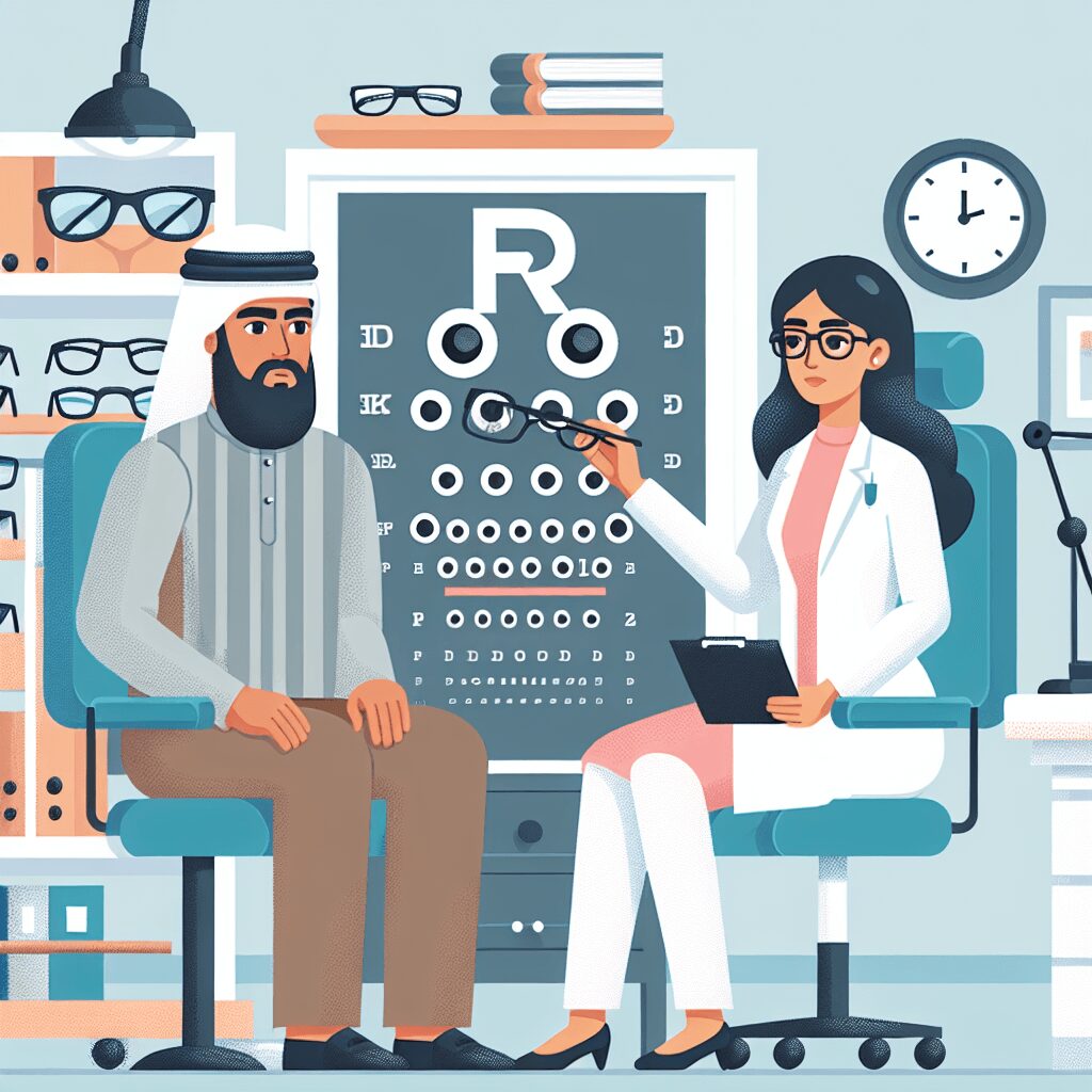 Vision test flat illustration style