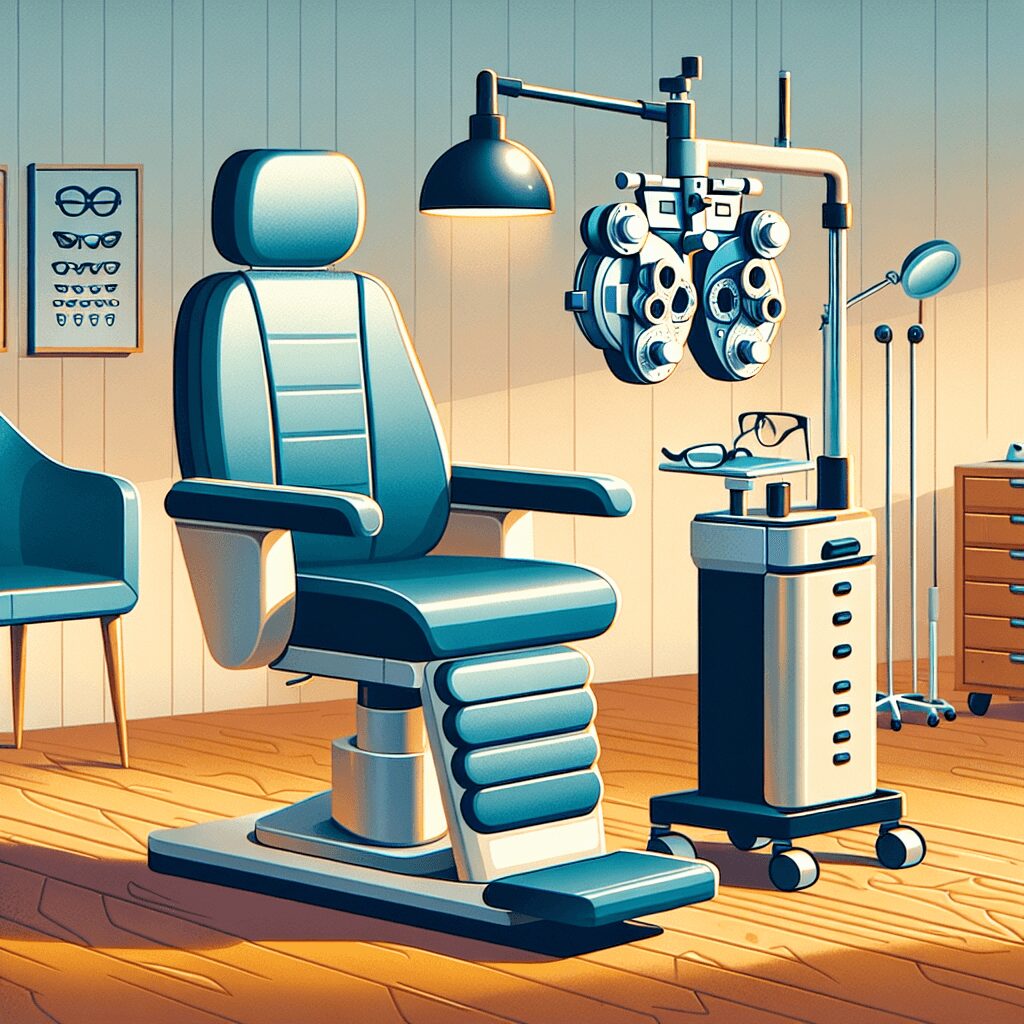 Optometrist chair flat illustration style