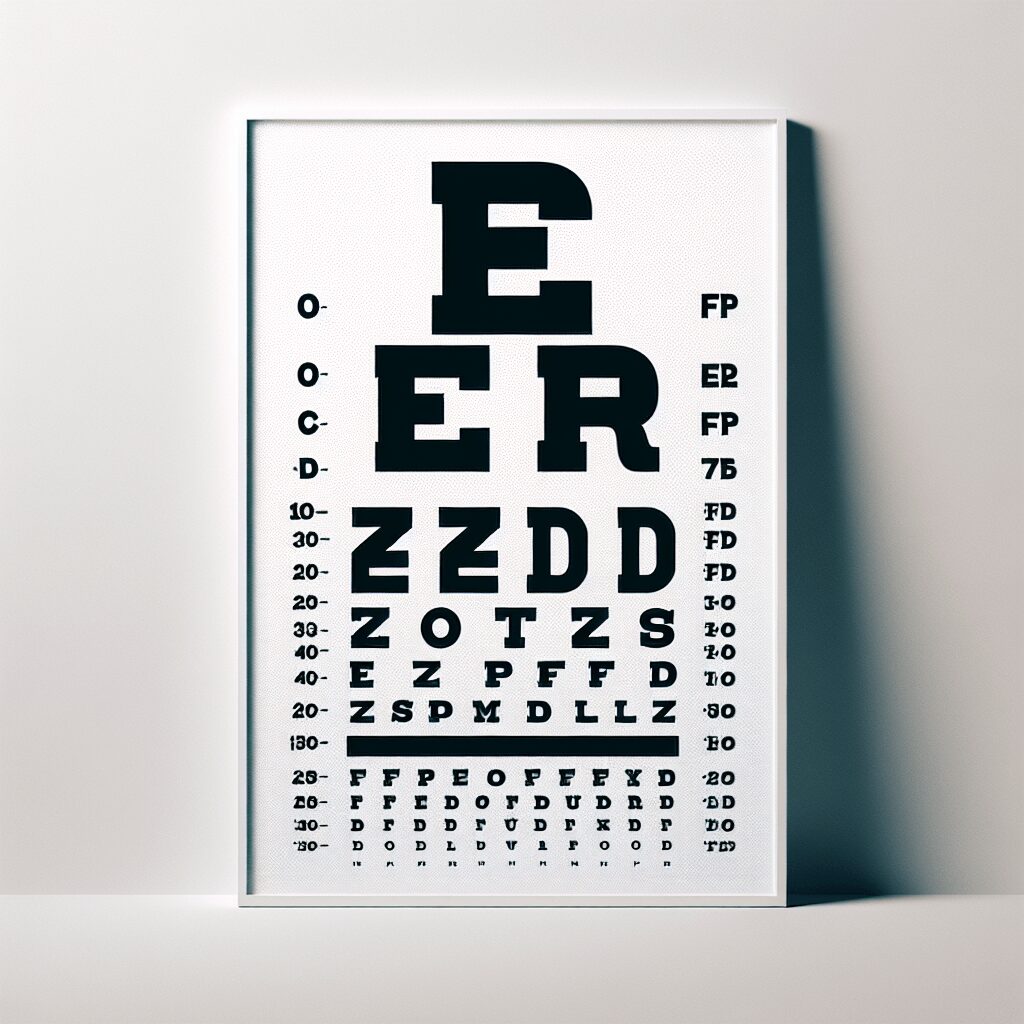 Eye chart flat illustration style