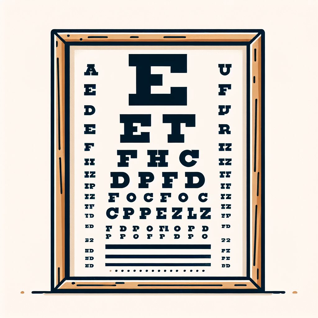 Eye chart flat illustration style
