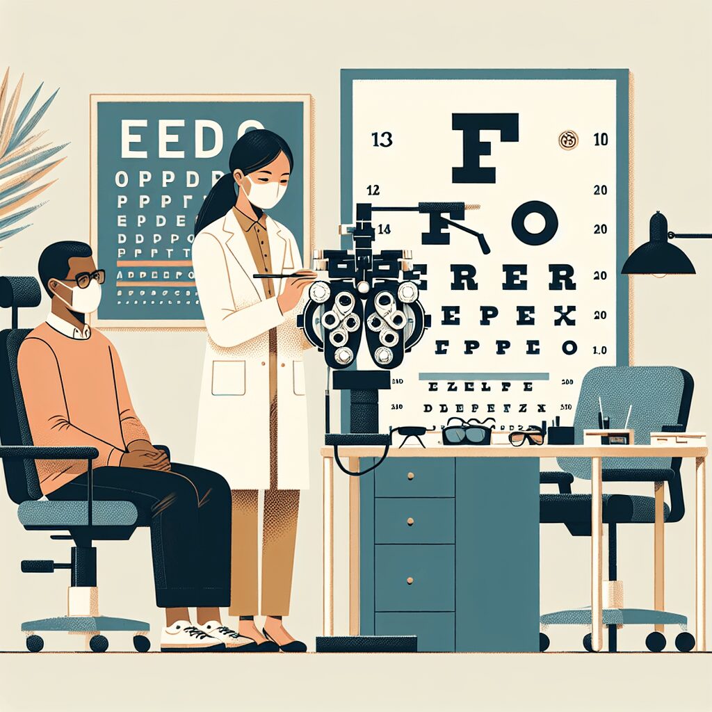 Vision test flat illustration style