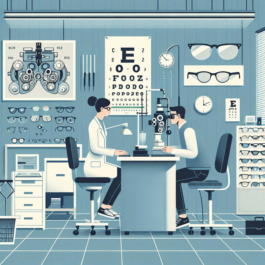 Optometrist office flat illustration style