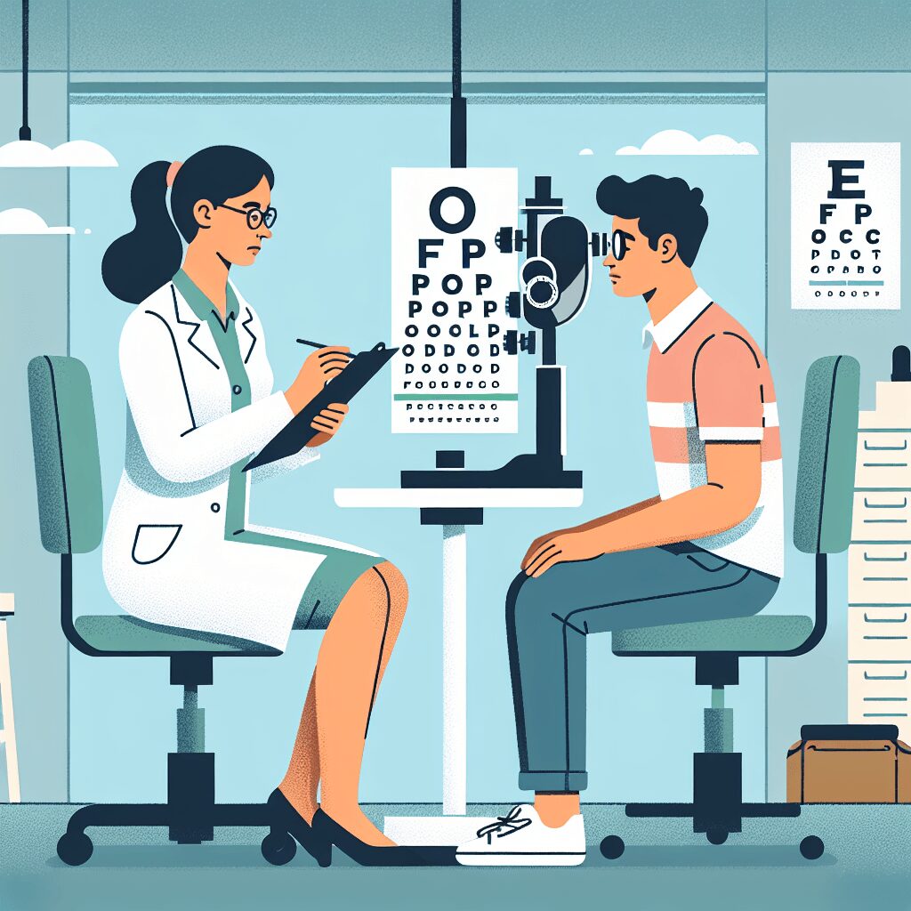 Vision test flat illustration style