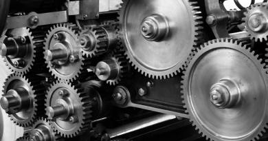 gray scale photo of gears
