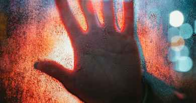 hand touching glass