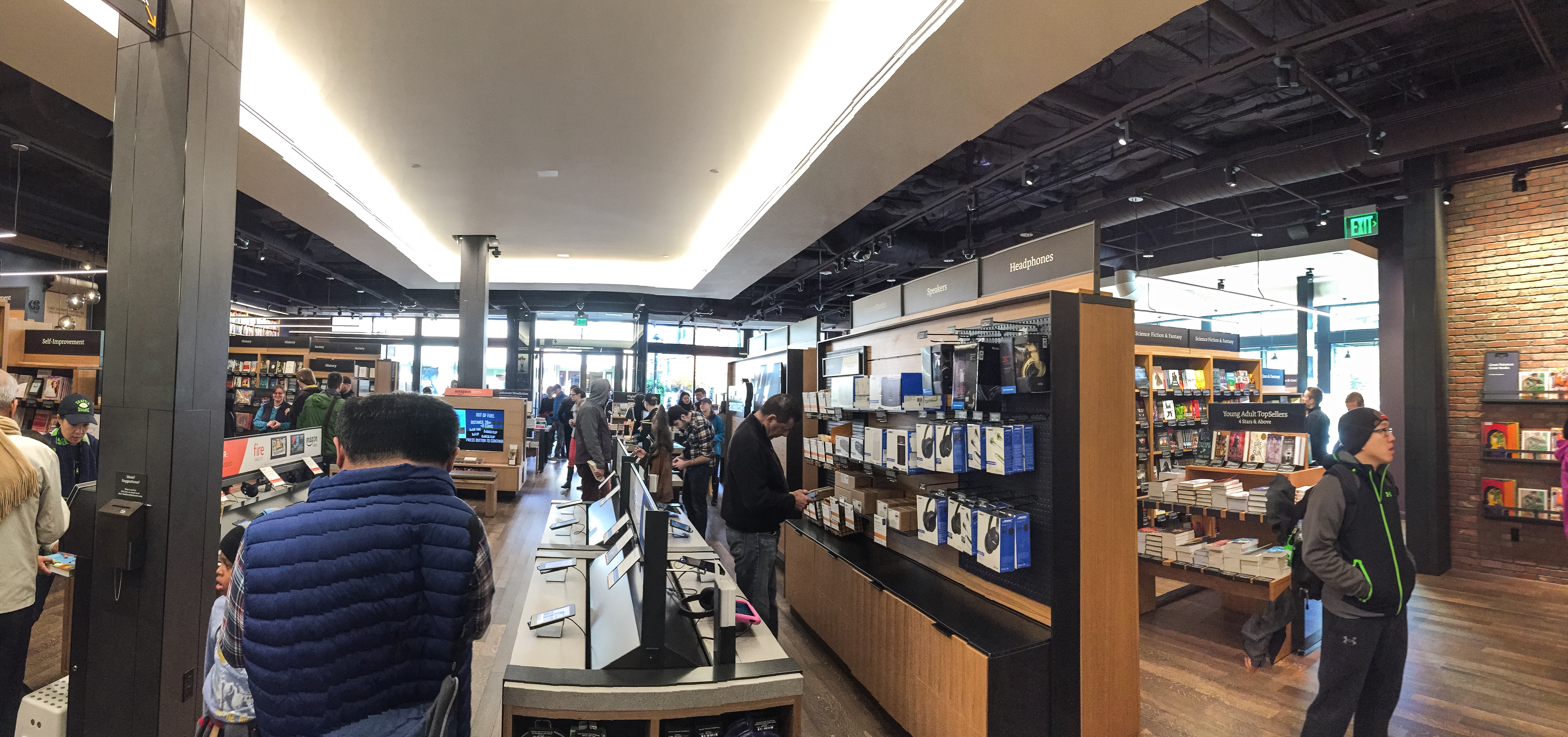 Amazon Books and the art at University Village, Seattle