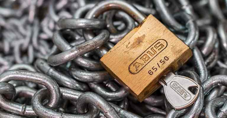 Padlock lock chain key 39624