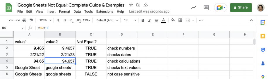 Google sheets not equal: complete guide & examples