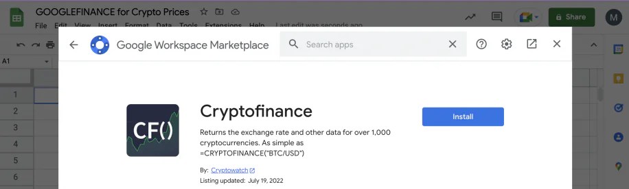 How to Use CRYPTOFINANCE Add-On for Google Sheets | Layer Blog (2) How to Use CRYPTOFINANCE Add-On for Google Sheets | Layer Blog (2)