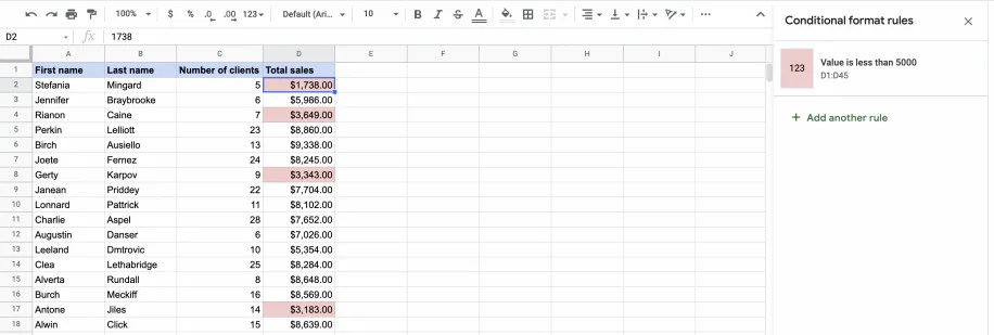 Conditional Formatting in Google Sheets (Complete Guide) | Layer Blog (6) Conditional Formatting in Google Sheets (Complete Guide) | Layer Blog (6)