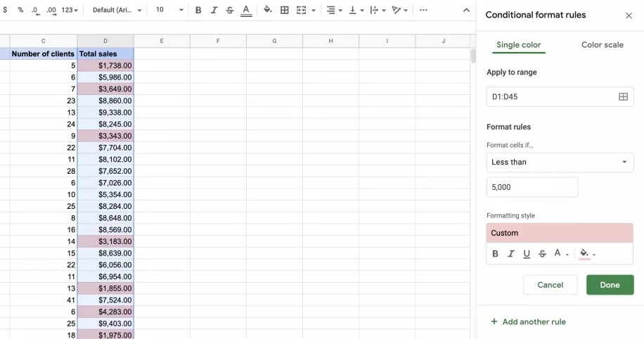 Conditional Formatting in Google Sheets (Complete Guide) | Layer Blog (5) Conditional Formatting in Google Sheets (Complete Guide) | Layer Blog (5)
