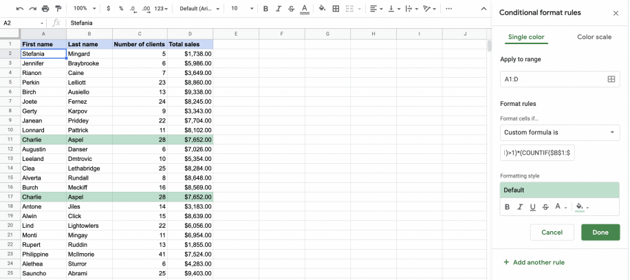Conditional Formatting in Google Sheets (Complete Guide) | Layer Blog (23) Conditional Formatting in Google Sheets (Complete Guide) | Layer Blog (23)