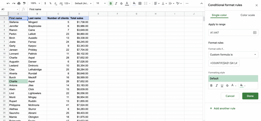Conditional Formatting in Google Sheets (Complete Guide) | Layer Blog (22) Conditional Formatting in Google Sheets (Complete Guide) | Layer Blog (22)