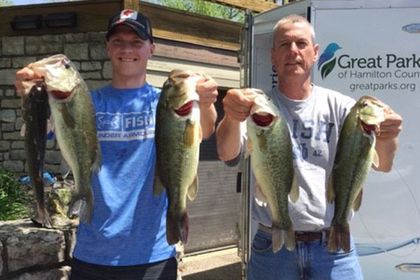 Matt and Steve Wheeler hold their catches