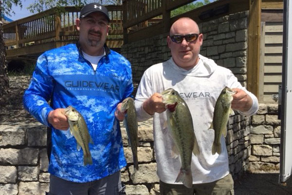 Michael Phillips and Steve South hold their catches