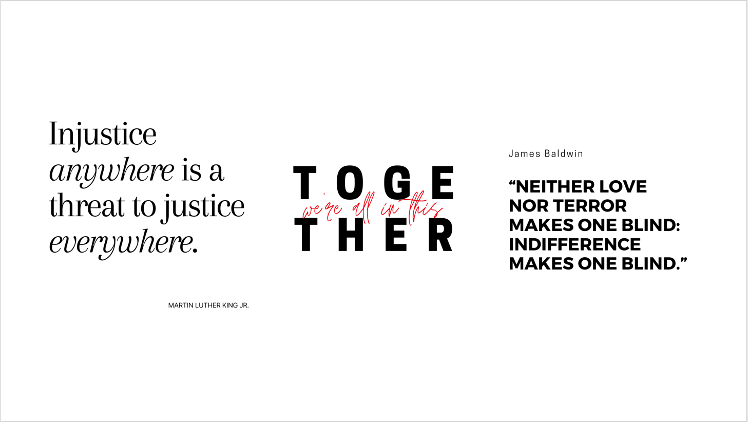 Zitate Martin Luther King Jr James Baldwin We Re All In This Together Enannt Hahnemuhle Blog