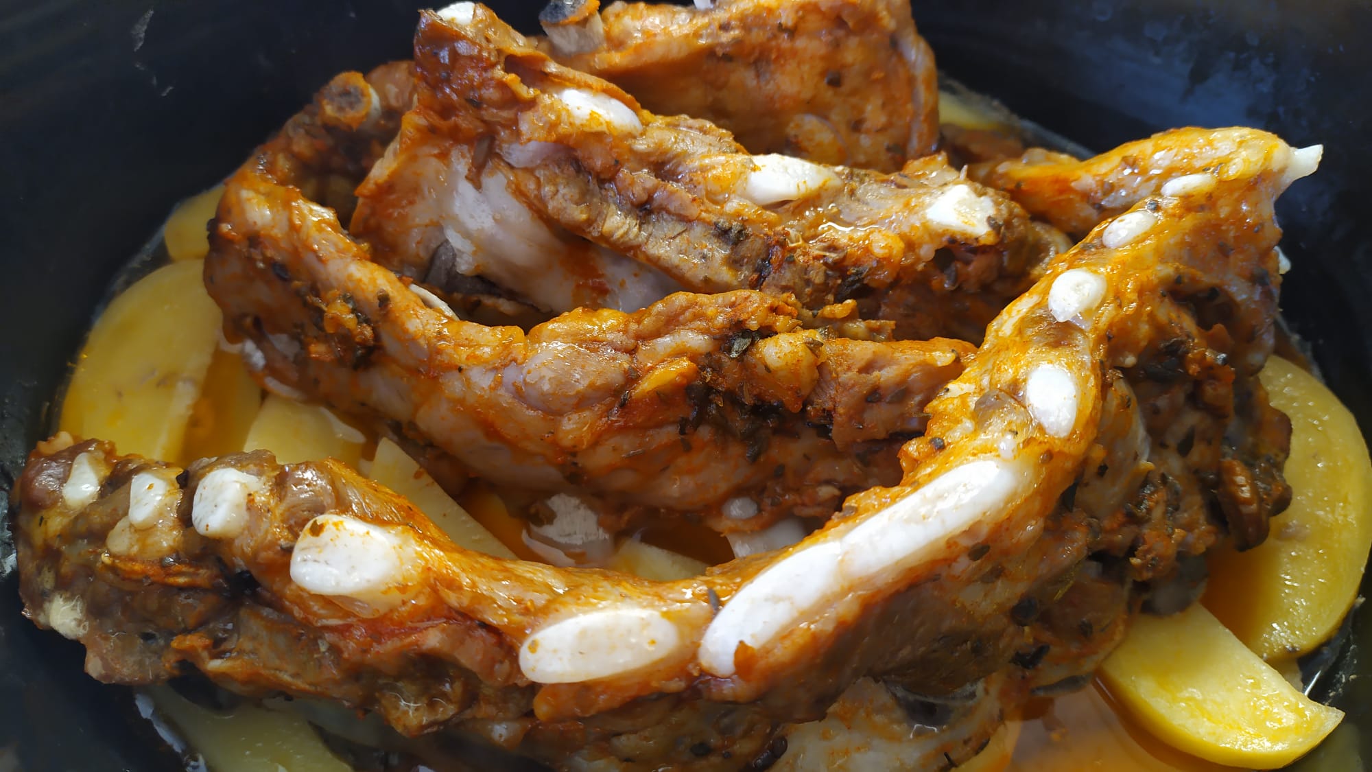 costillas de cerdo asadas en olla lenta