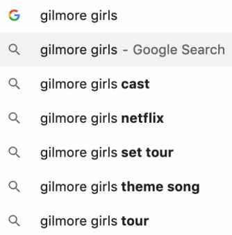 Semantic search for Gilmore Girls TV show.