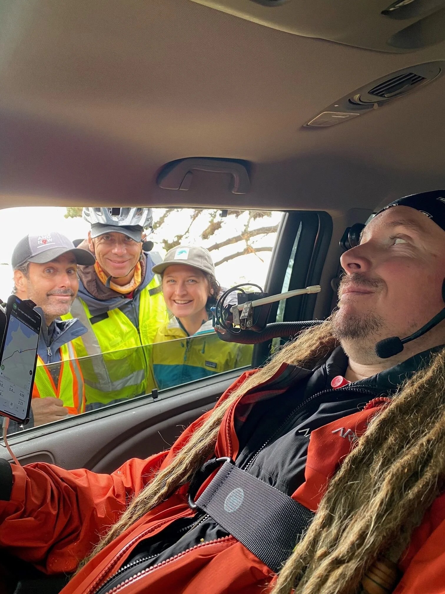  Some encouragement from the crew to get back on the road 