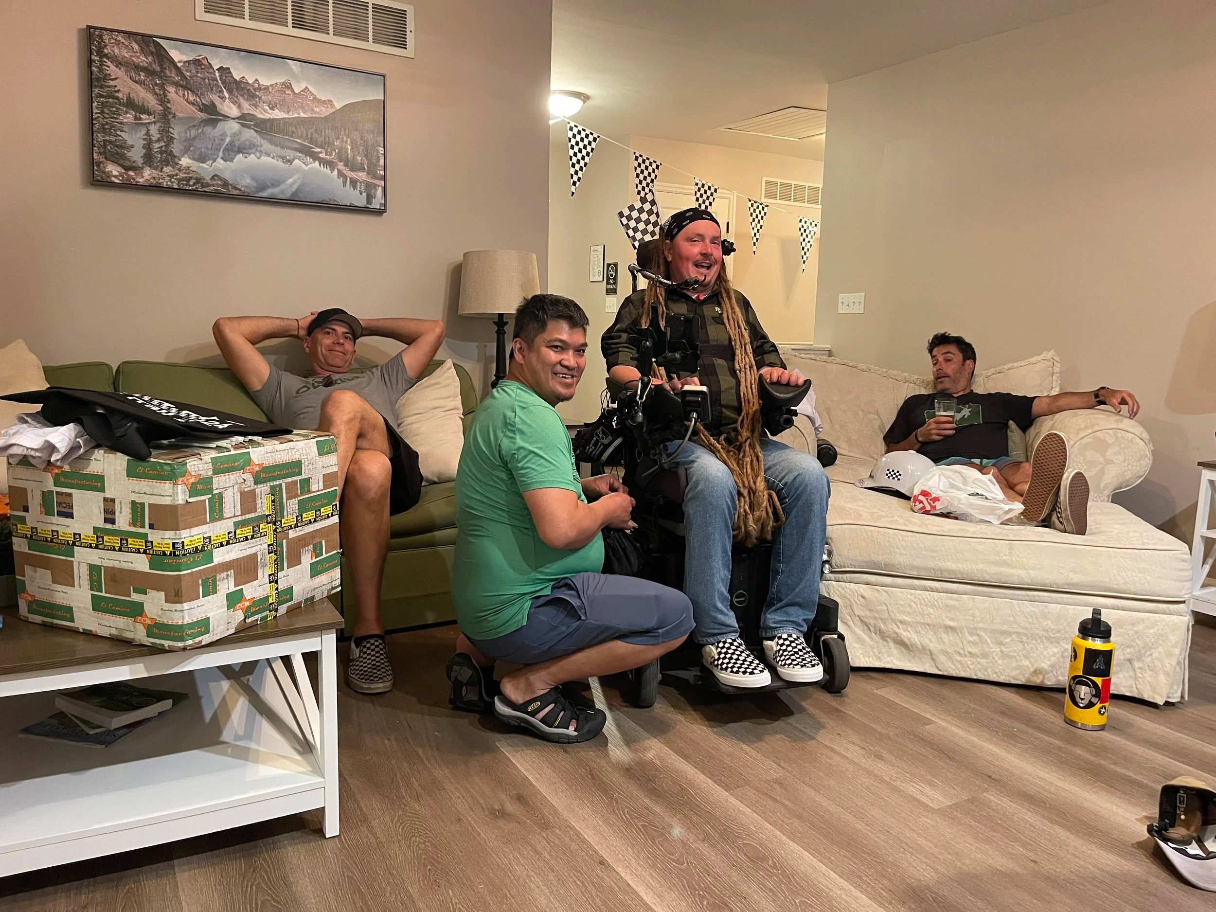  Happy at the Airbnb! 