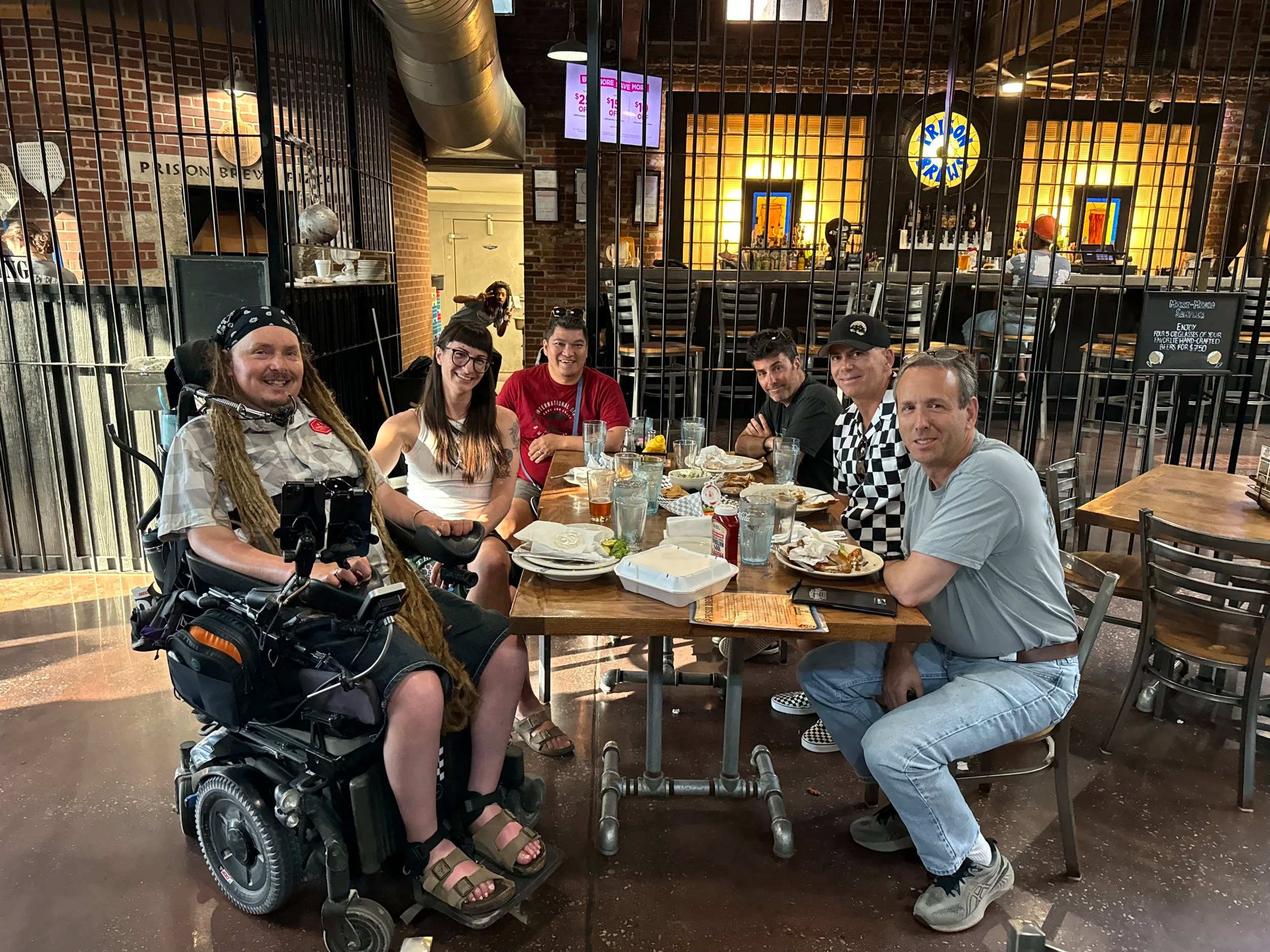  Beers and food with our friend Doug. 