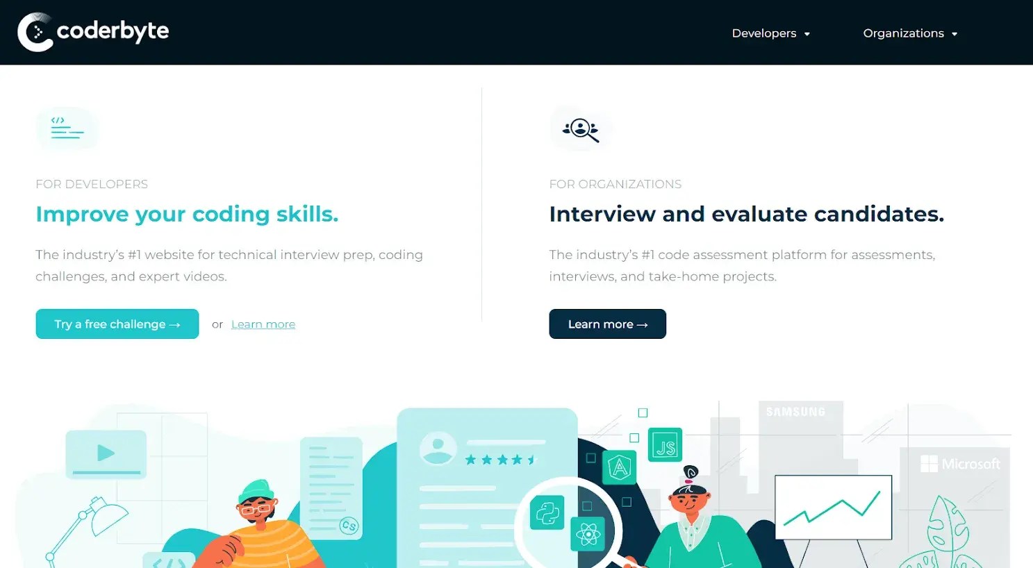 Coderbyte The 1 Coding Assessment Platform - Download Stunning Light Image | Mobile