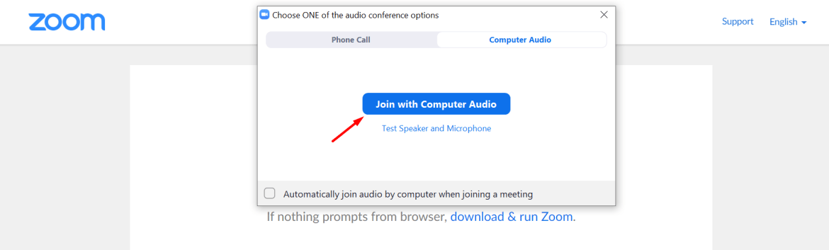 Join with Computer Audio