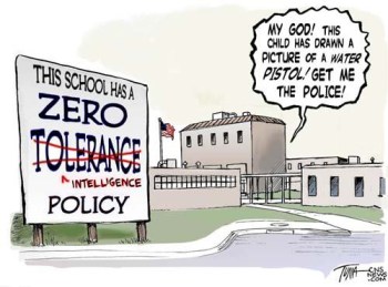 Zero tolerance political cartoon