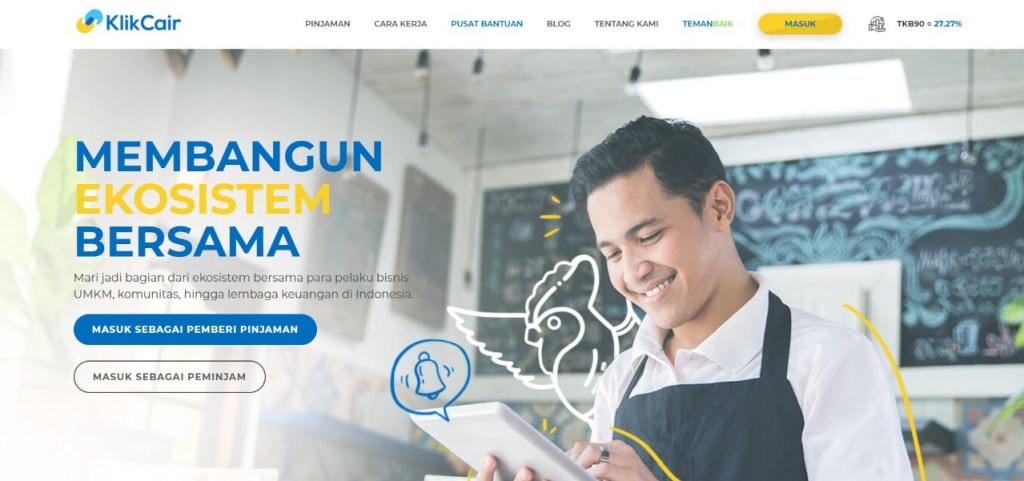 Tampilan website KlikCair