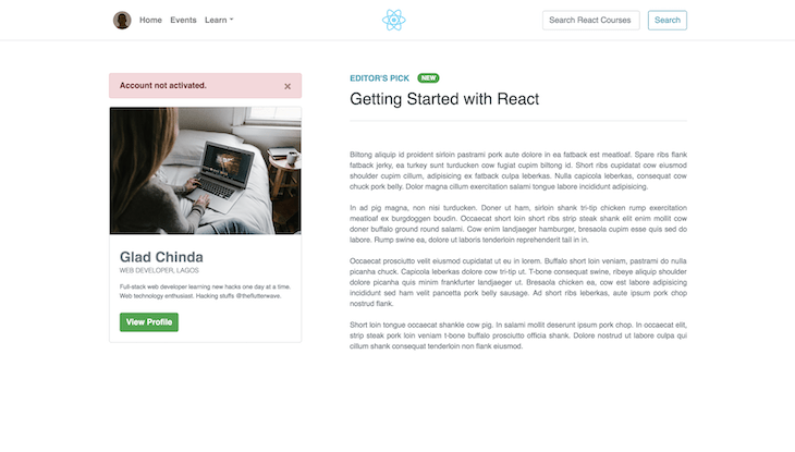 Using Bootstrap with React: Tutorial with examples - LogRocket Blog (7) Using Bootstrap with React: Tutorial with examples - LogRocket Blog (7)