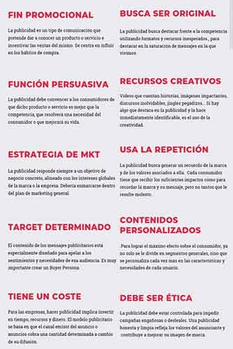 Características de la publicidad